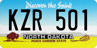 ND license plate KZR501