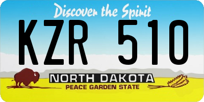 ND license plate KZR510