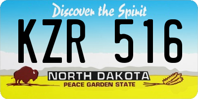 ND license plate KZR516