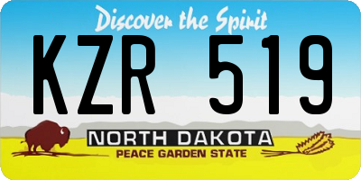 ND license plate KZR519