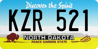 ND license plate KZR521
