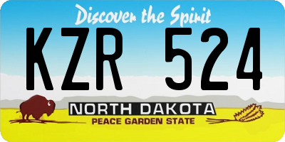 ND license plate KZR524