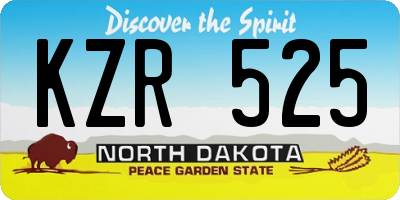 ND license plate KZR525