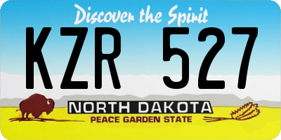 ND license plate KZR527