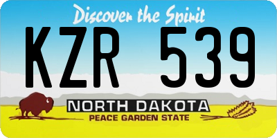 ND license plate KZR539