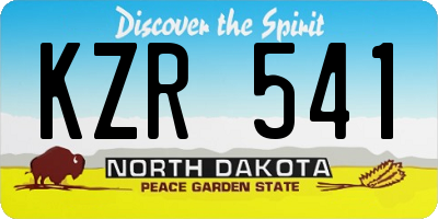 ND license plate KZR541