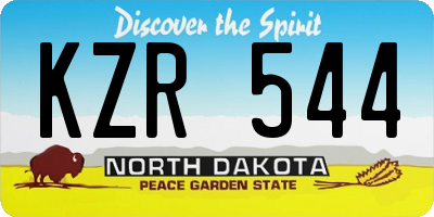ND license plate KZR544