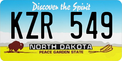 ND license plate KZR549