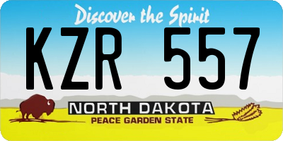 ND license plate KZR557