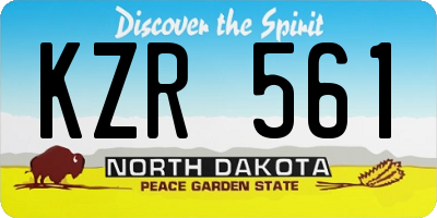 ND license plate KZR561