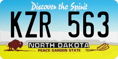 ND license plate KZR563