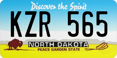 ND license plate KZR565