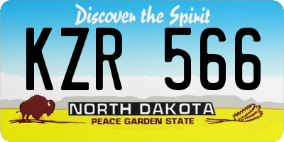 ND license plate KZR566