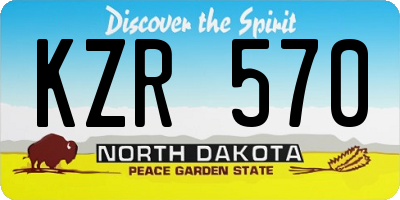 ND license plate KZR570