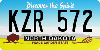 ND license plate KZR572