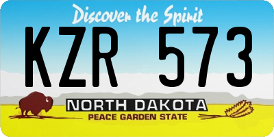 ND license plate KZR573