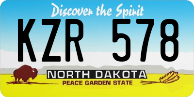 ND license plate KZR578