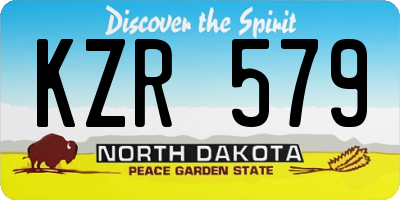 ND license plate KZR579