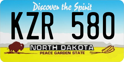 ND license plate KZR580