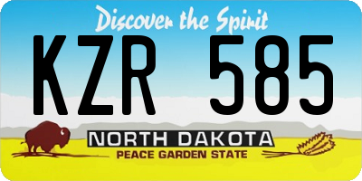 ND license plate KZR585