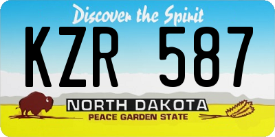 ND license plate KZR587