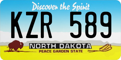 ND license plate KZR589