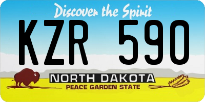 ND license plate KZR590