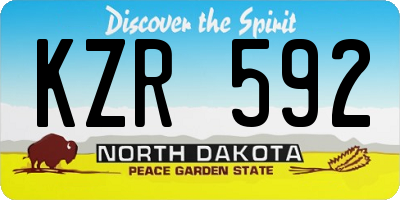 ND license plate KZR592