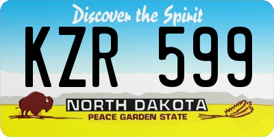ND license plate KZR599