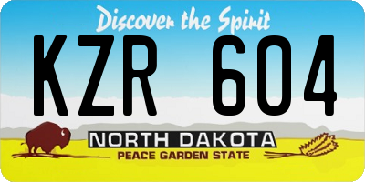 ND license plate KZR604