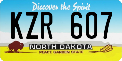 ND license plate KZR607