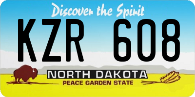 ND license plate KZR608
