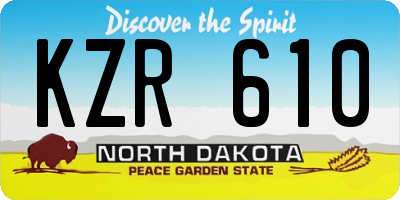 ND license plate KZR610
