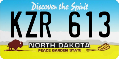 ND license plate KZR613