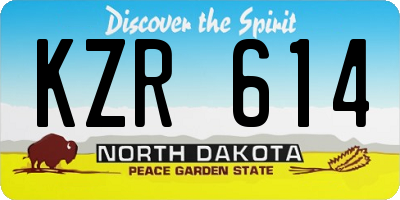 ND license plate KZR614