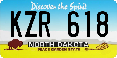 ND license plate KZR618