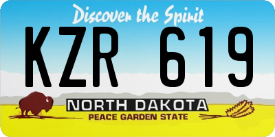 ND license plate KZR619