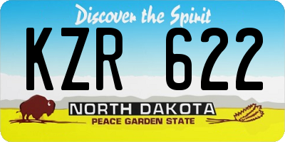 ND license plate KZR622