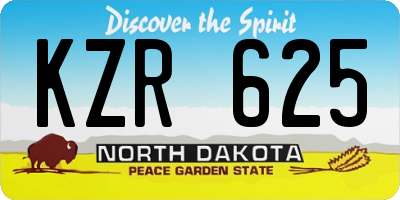 ND license plate KZR625