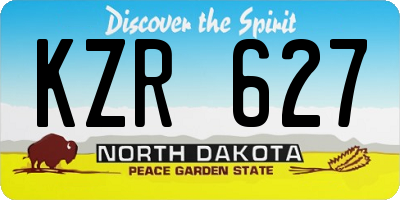 ND license plate KZR627