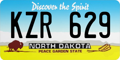 ND license plate KZR629