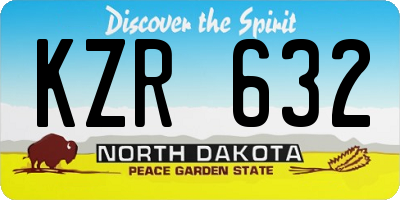 ND license plate KZR632