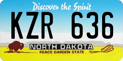 ND license plate KZR636