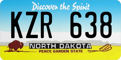 ND license plate KZR638