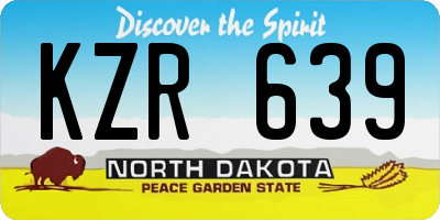ND license plate KZR639