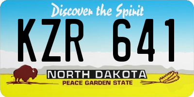 ND license plate KZR641