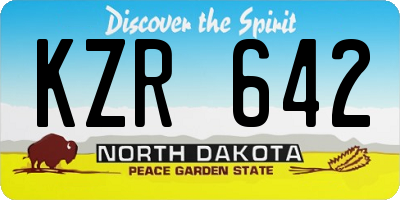ND license plate KZR642