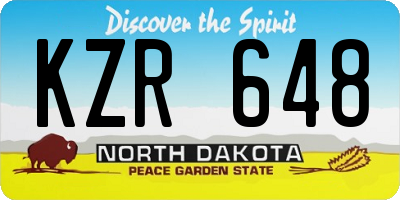 ND license plate KZR648