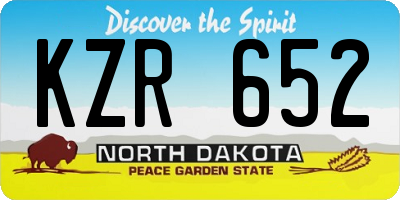 ND license plate KZR652