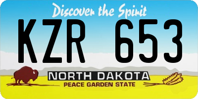ND license plate KZR653